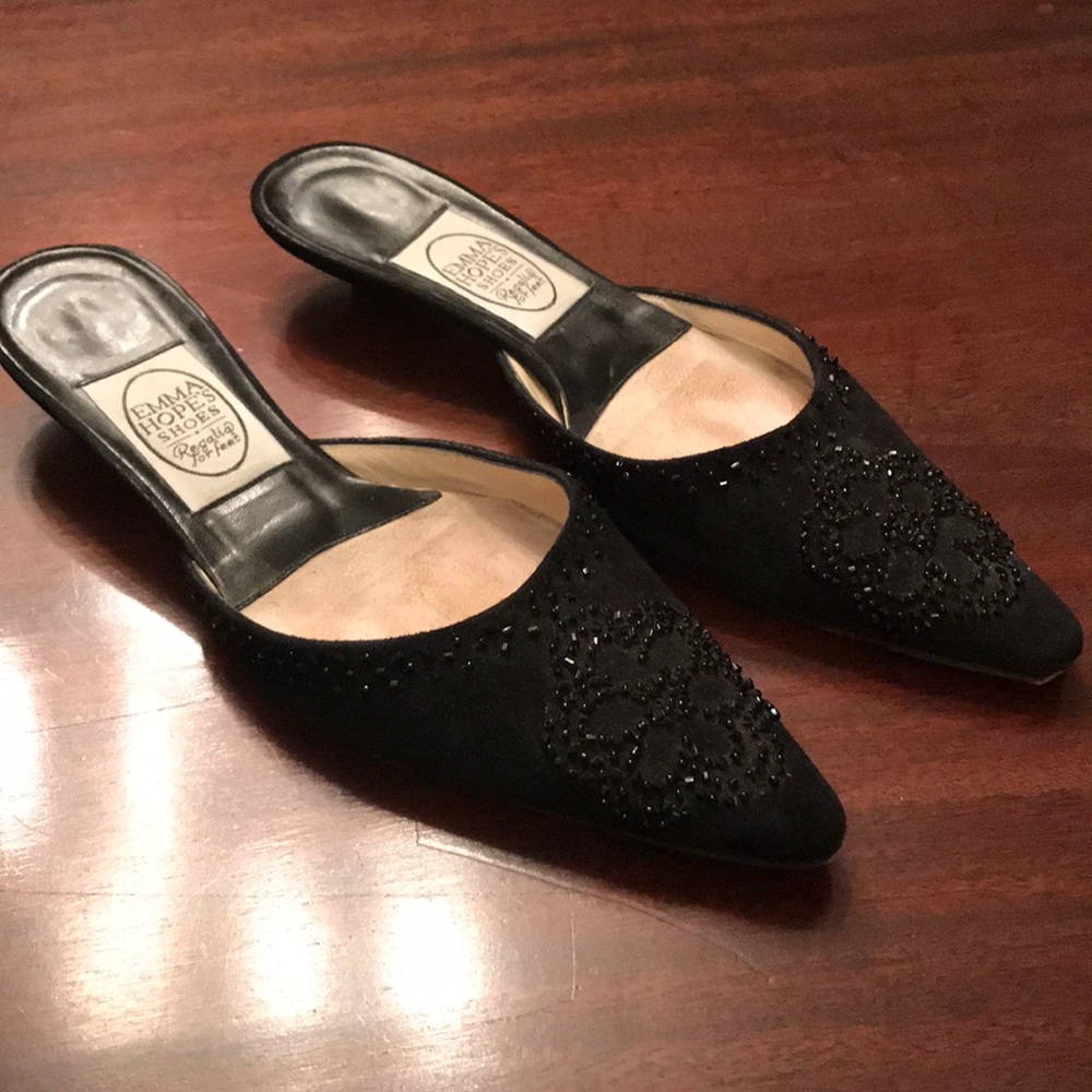 Vintage Emma Hope Silk Beaded Flats